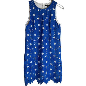 Alex Marie Flower Detail Cut Out Blue Dress Women's Size 8